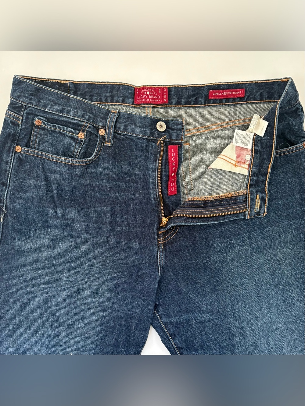 Lucky Brand Mens Jeans 429 Classic Straight Leg Blue Size W36 L32 Fits 36x30